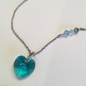 Necklace Sterling Silver 16” Swarovski Crystal